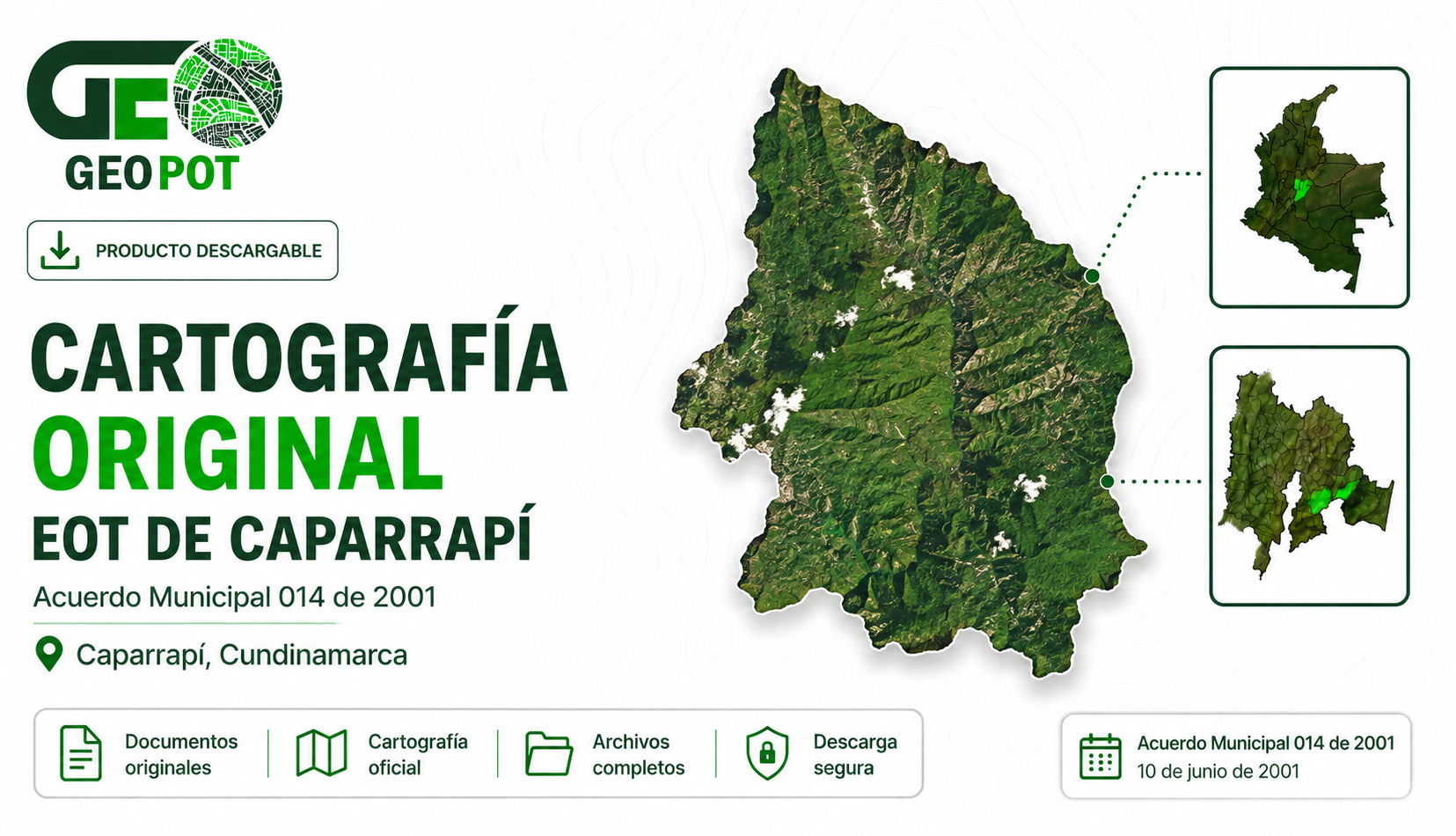 Cartografía original del EOT de Caparrapí, Cundinamarca 2001
