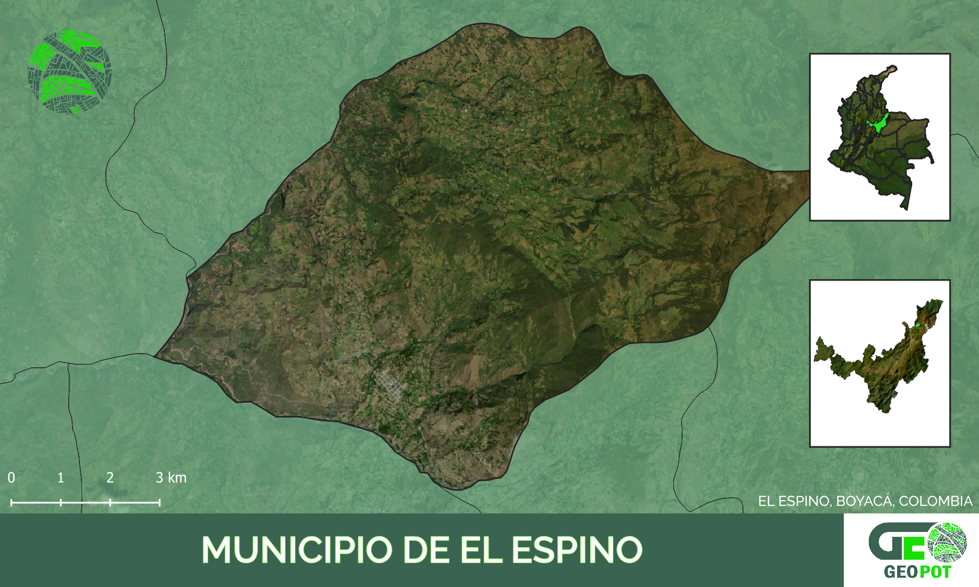 Mapa del municipio de El Espino, Boyaca