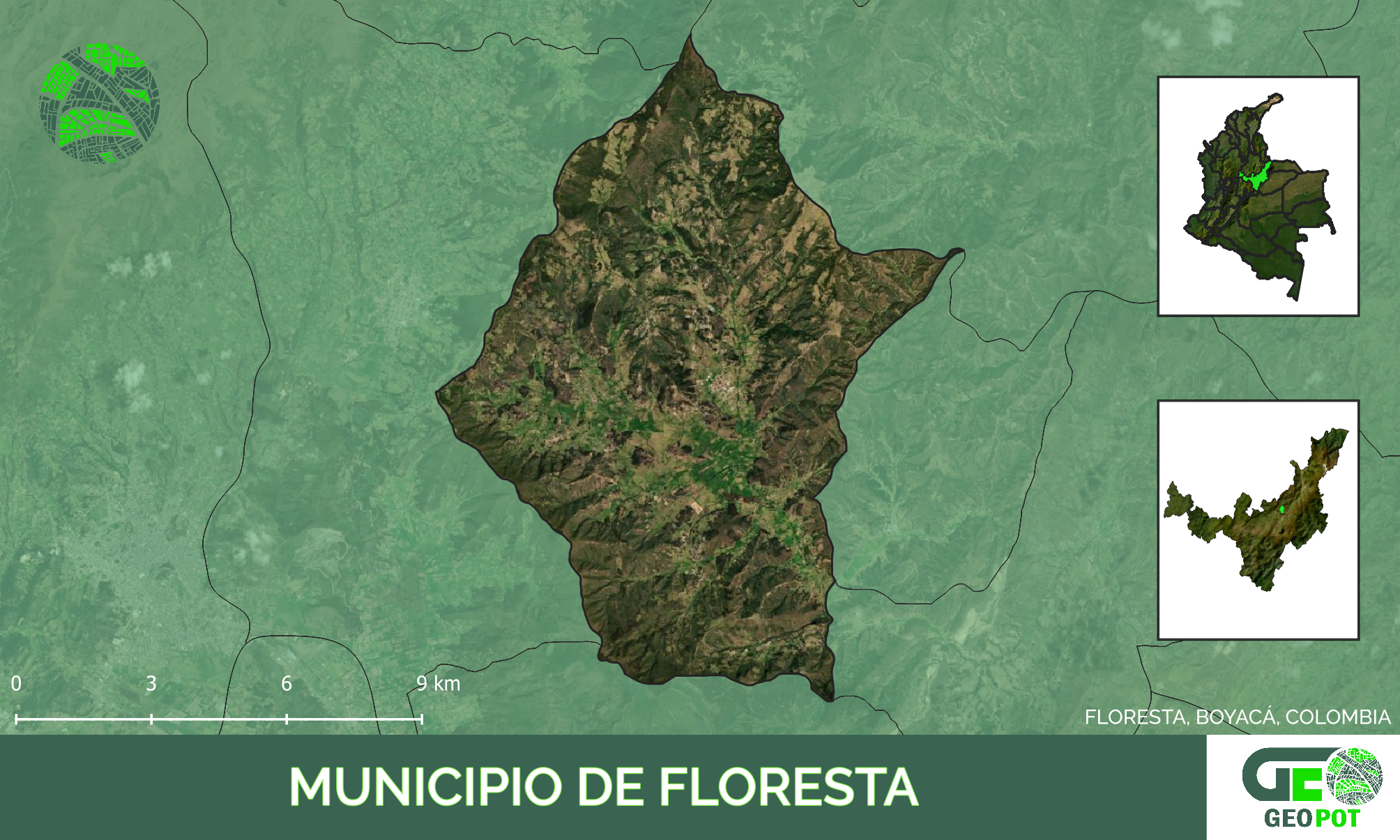 Mapa del municipio de Floresta, Boyaca