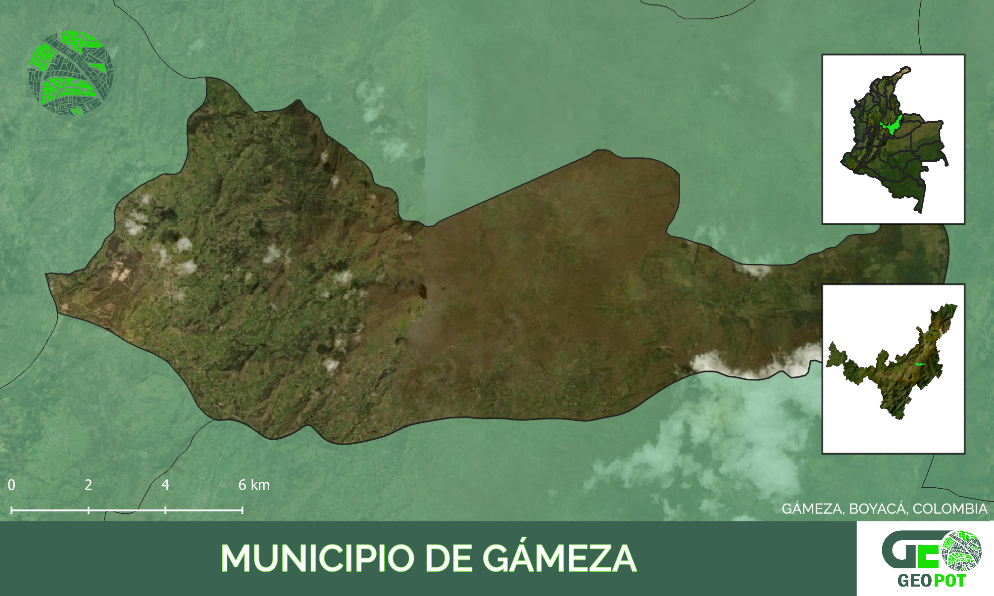 Mapa del municipio de Gámeza, Boyaca