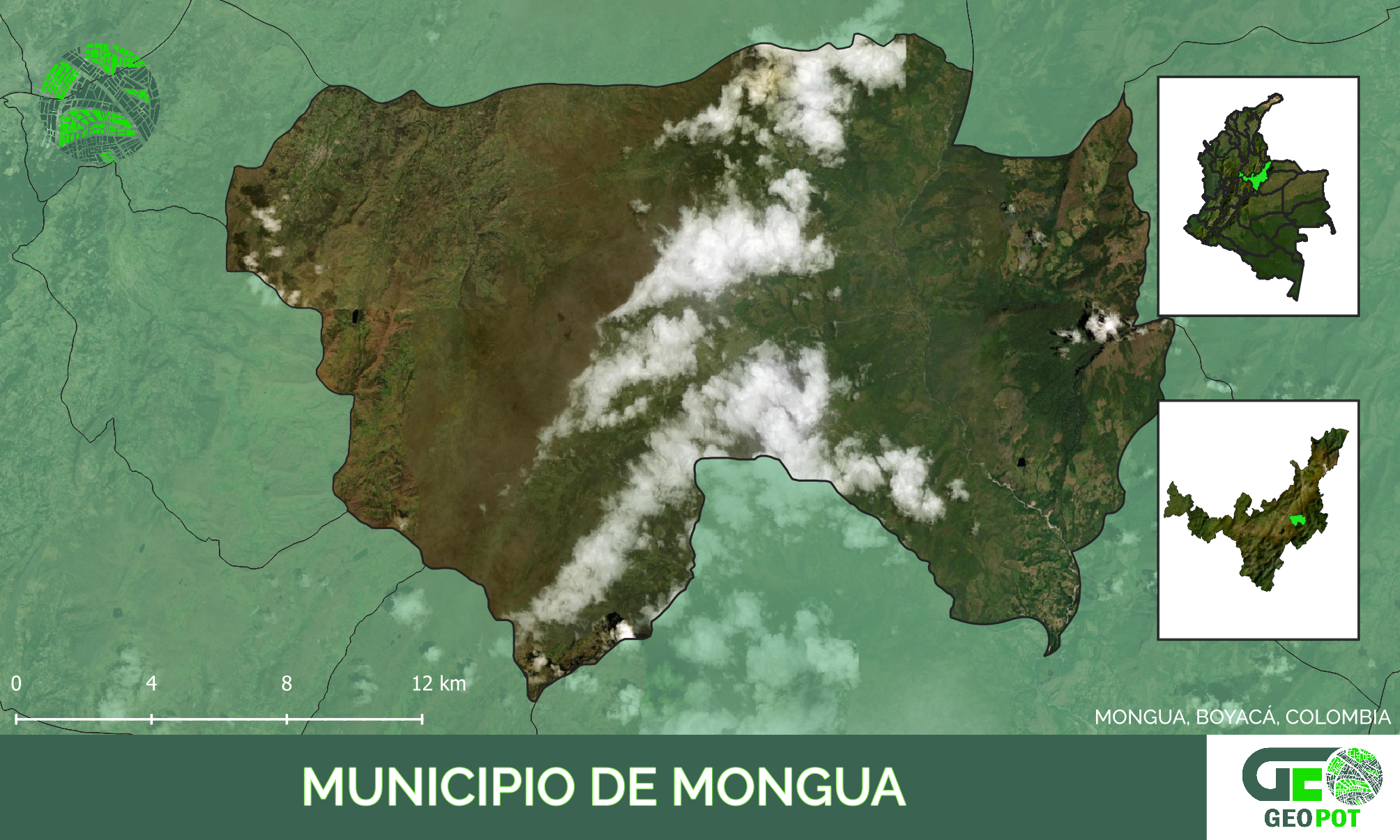 Mapa del municipio de Mongua, Boyaca
