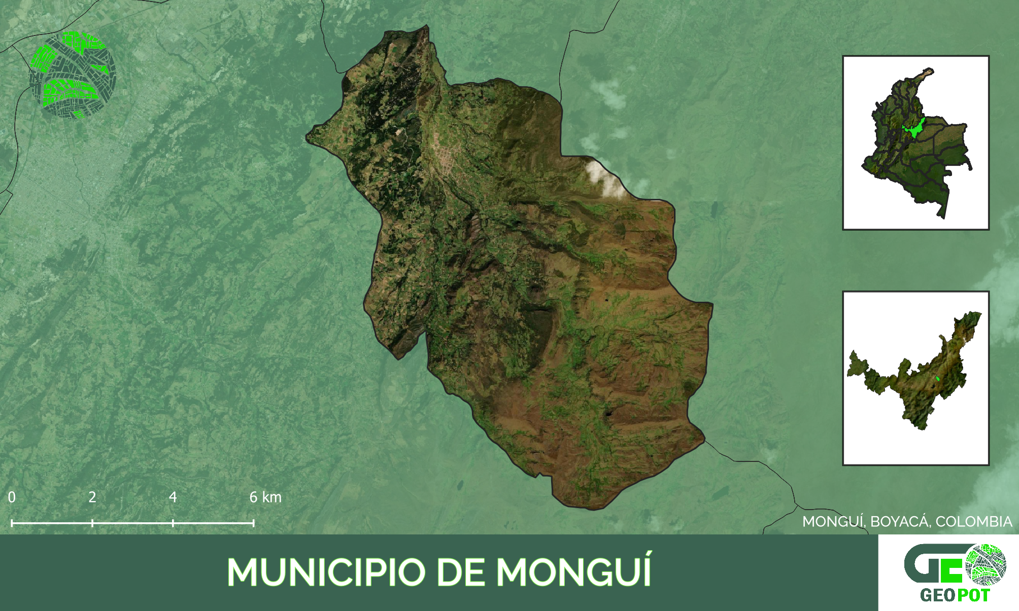 Mapa del municipio de Monguí, Boyaca