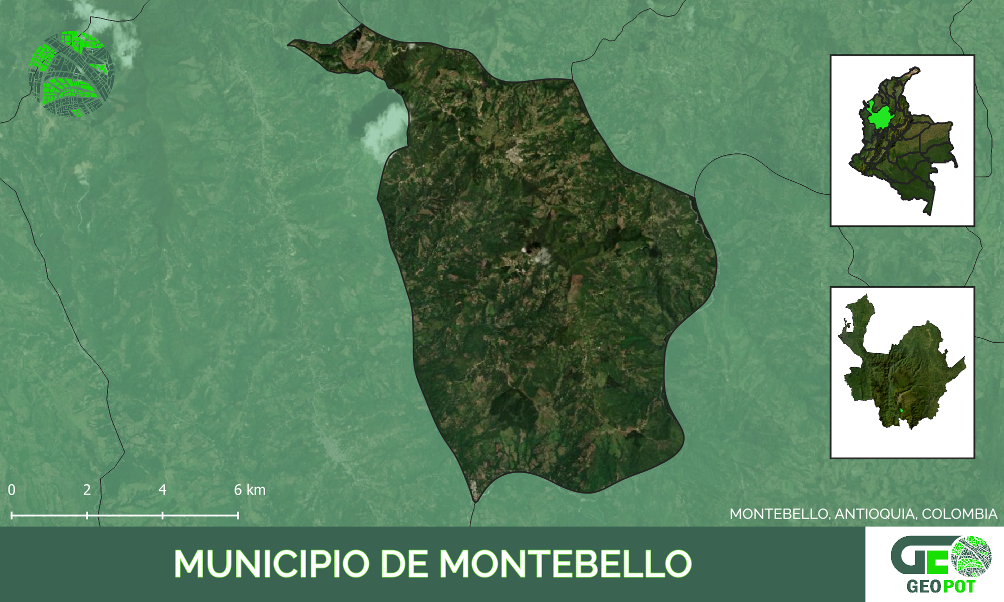 Mapa del municipio de Montebello, Antioquia