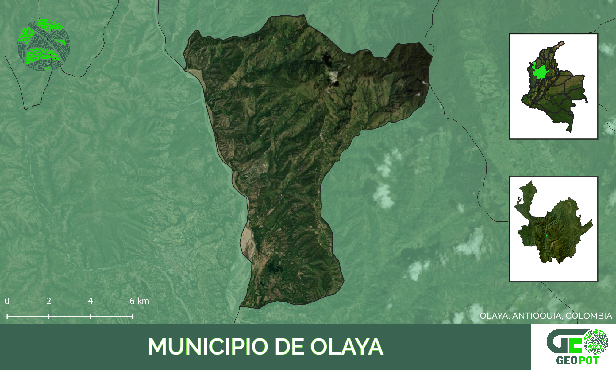 Mapa del municipio de Olaya, Antioquia