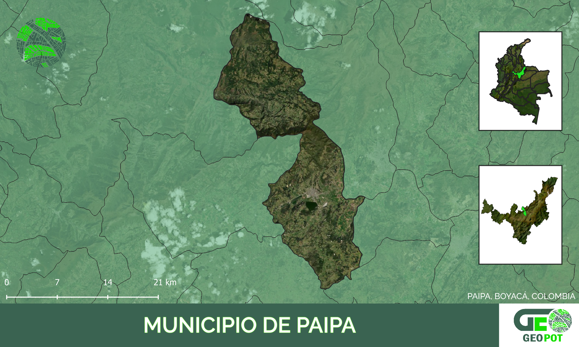 Mapa del municipio de Paipa, Boyaca
