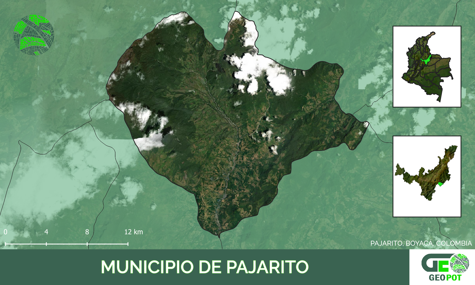 Mapa del municipio de Pajarito, Boyaca