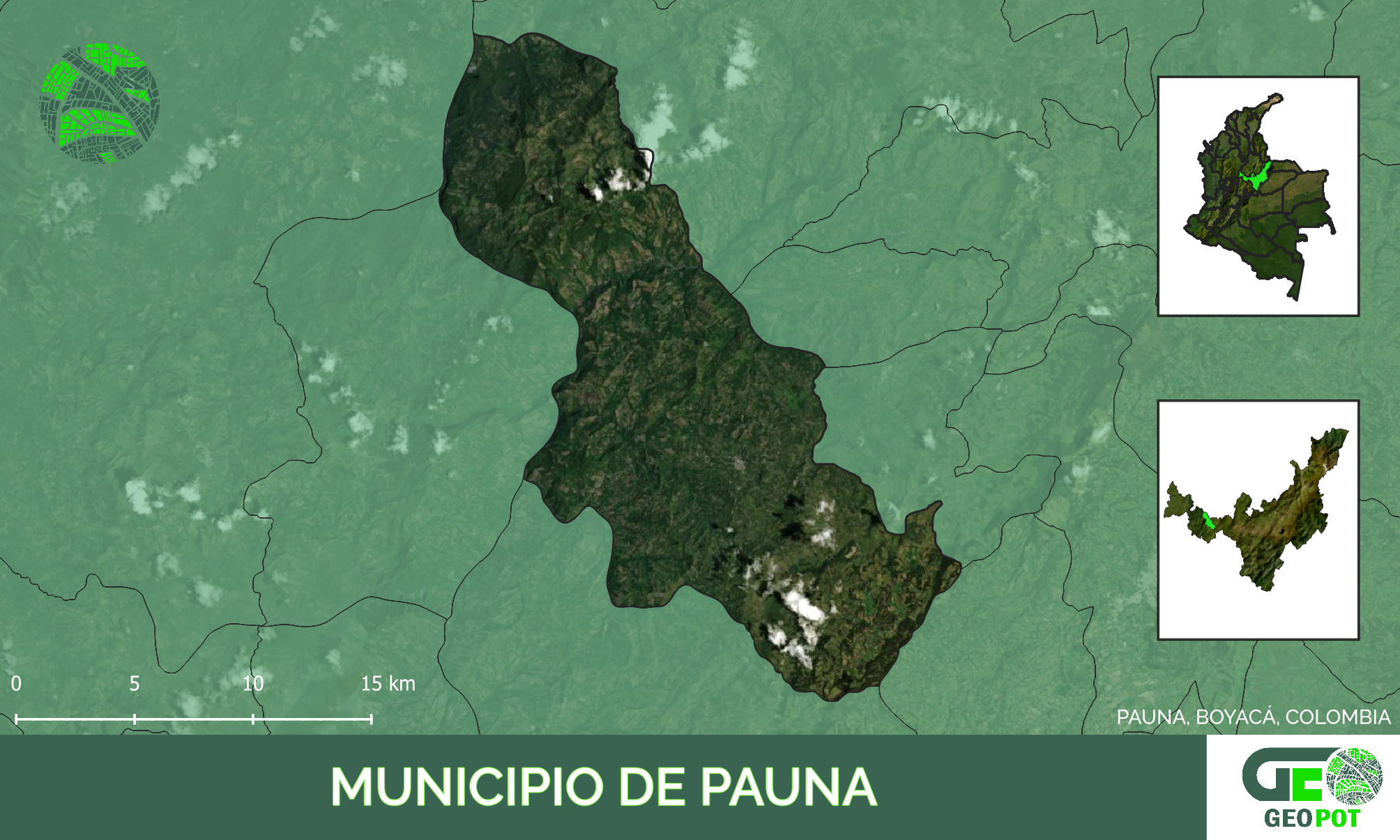 Mapa del municipio de Pauna, Boyaca