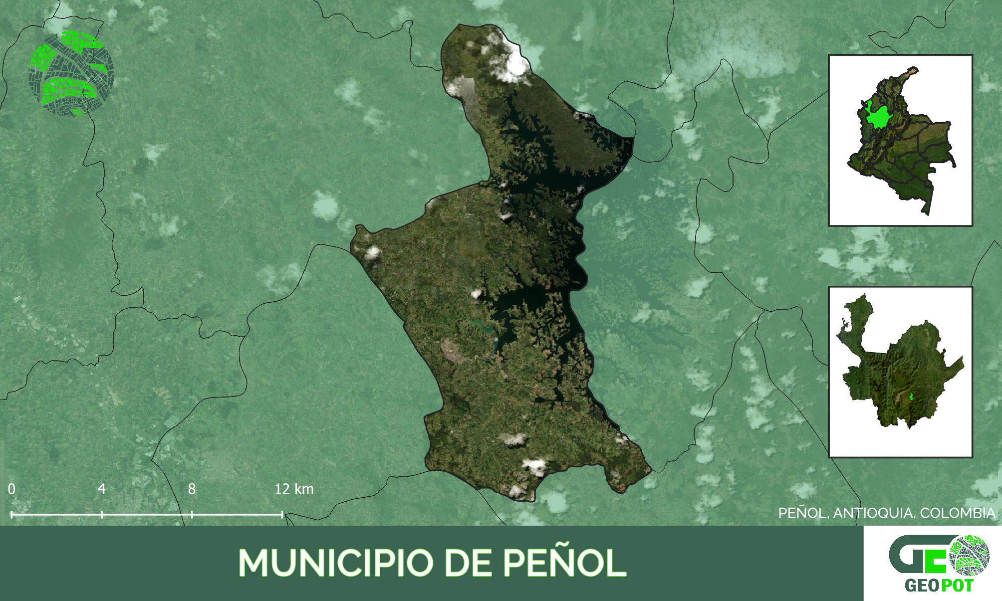 Mapa del municipio de Peñol, Antioquia
