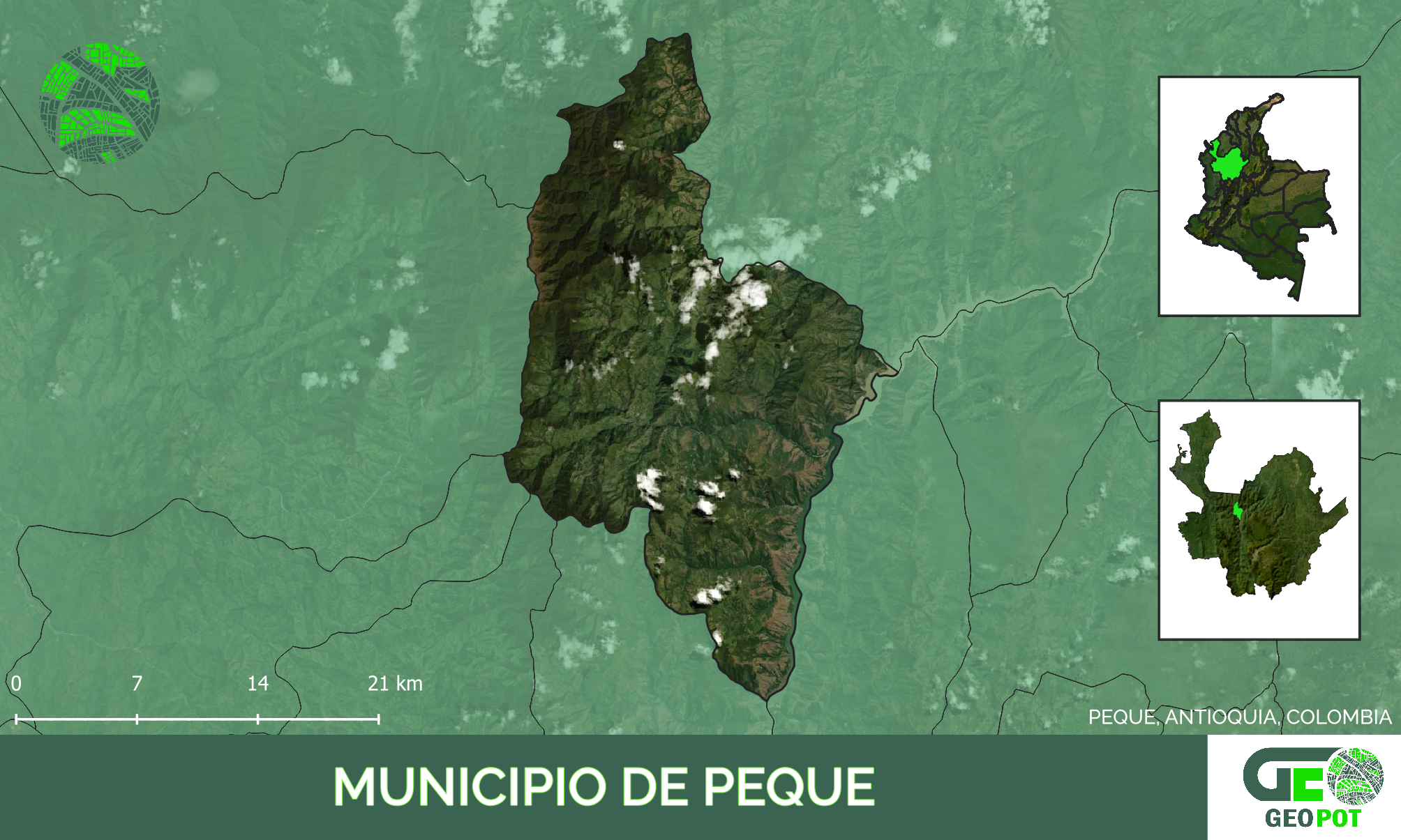 Mapa del municipio de Peque, Antioquia