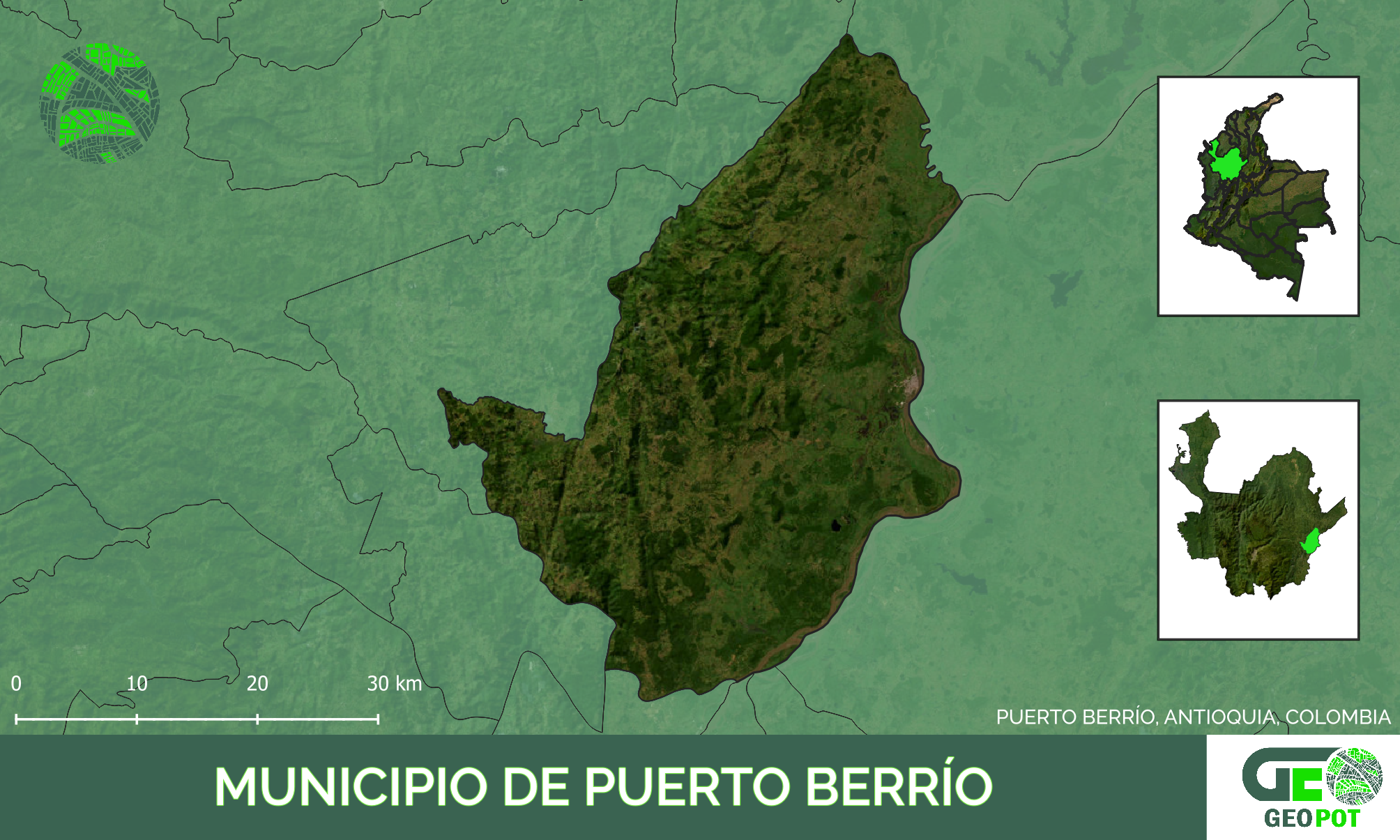 Mapa del municipio de Puerto Berrío, Antioquia