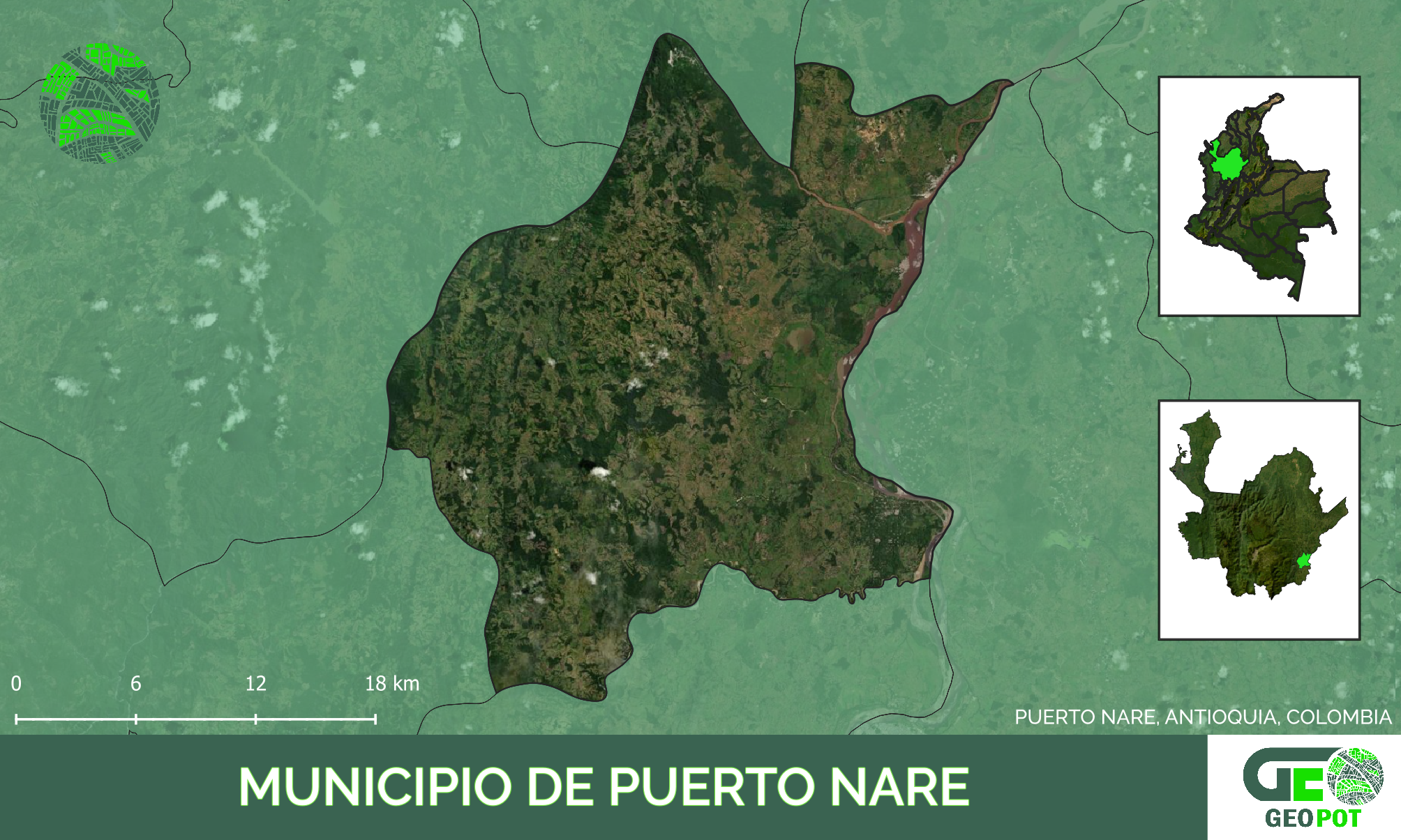 Mapa del municipio de Puerto Nare, Antioquia