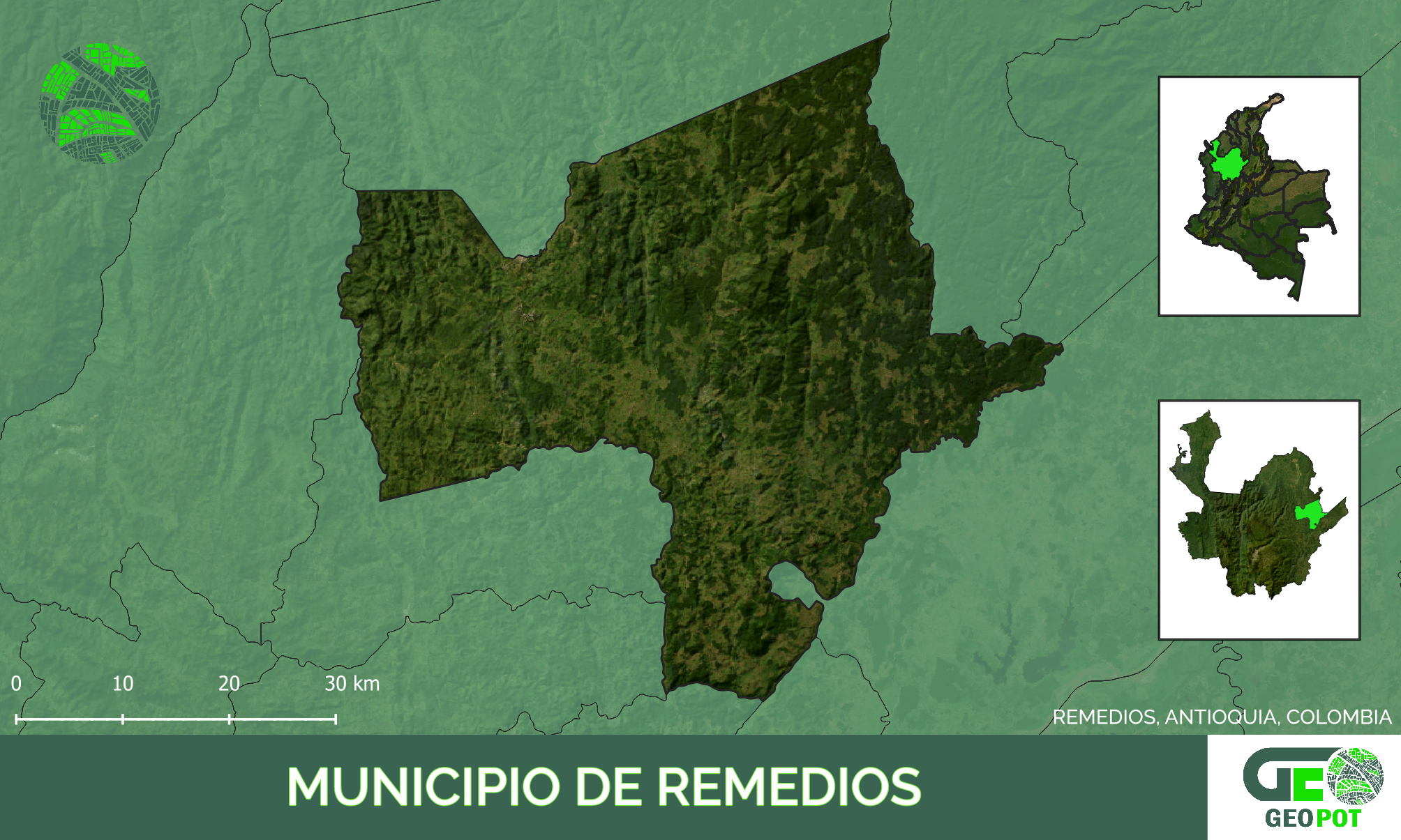 Mapa del municipio de Remedios, Antioquia