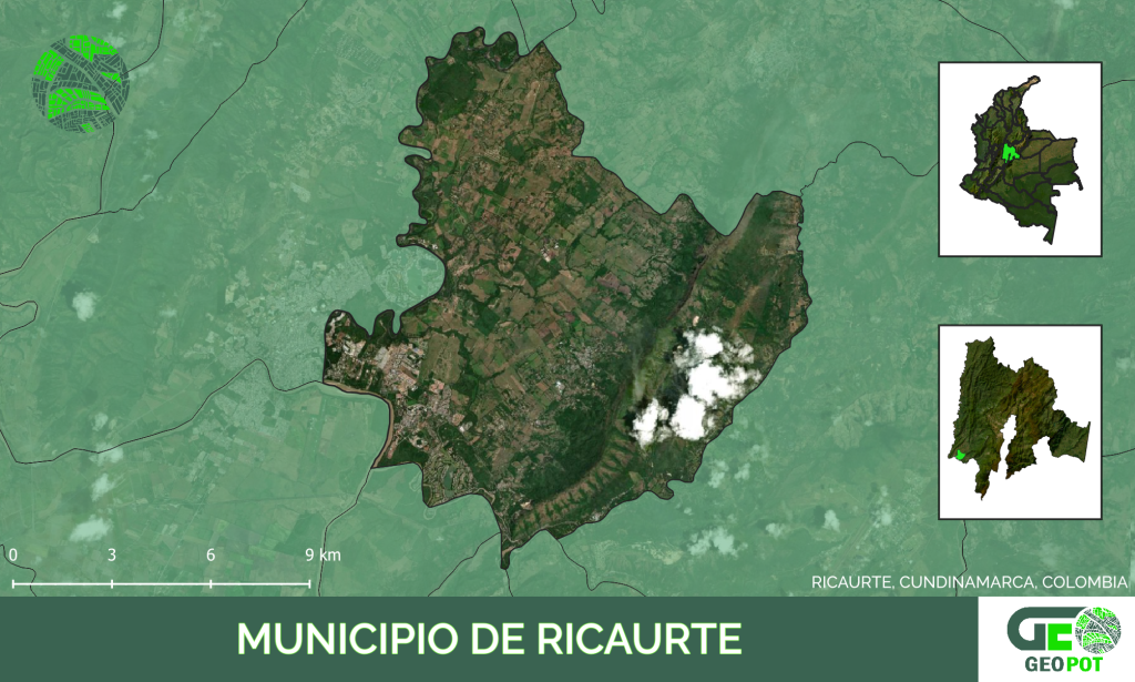Mapa del municipio de Ricaurte, Cundinamarca
