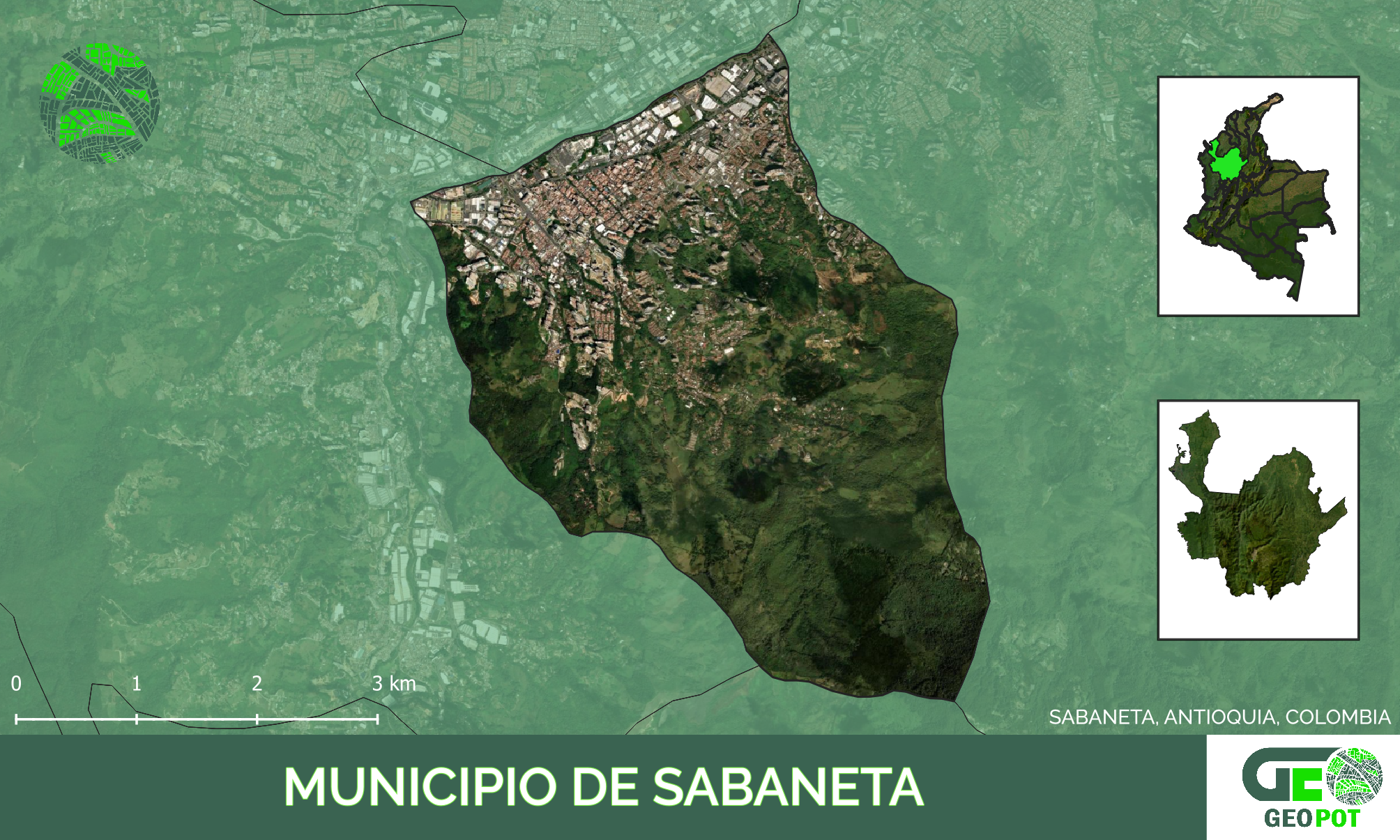 Mapa del municipio de Sabaneta, Antioquia