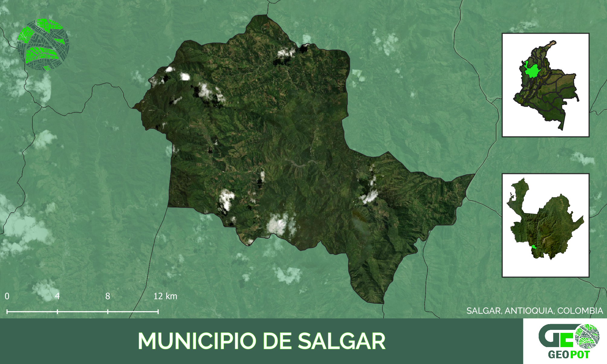 Mapa del municipio de Salgar, Antioquia