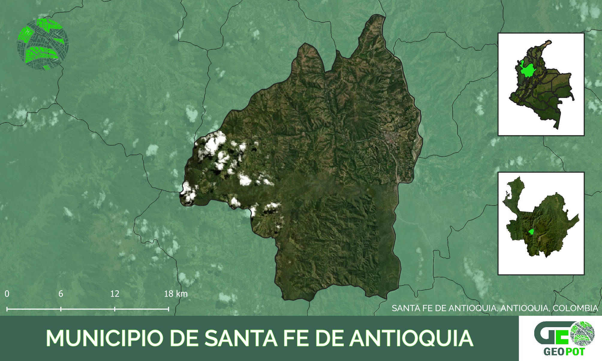 Mapa del municipio de Santa Fe De Antioquia, Antioquia