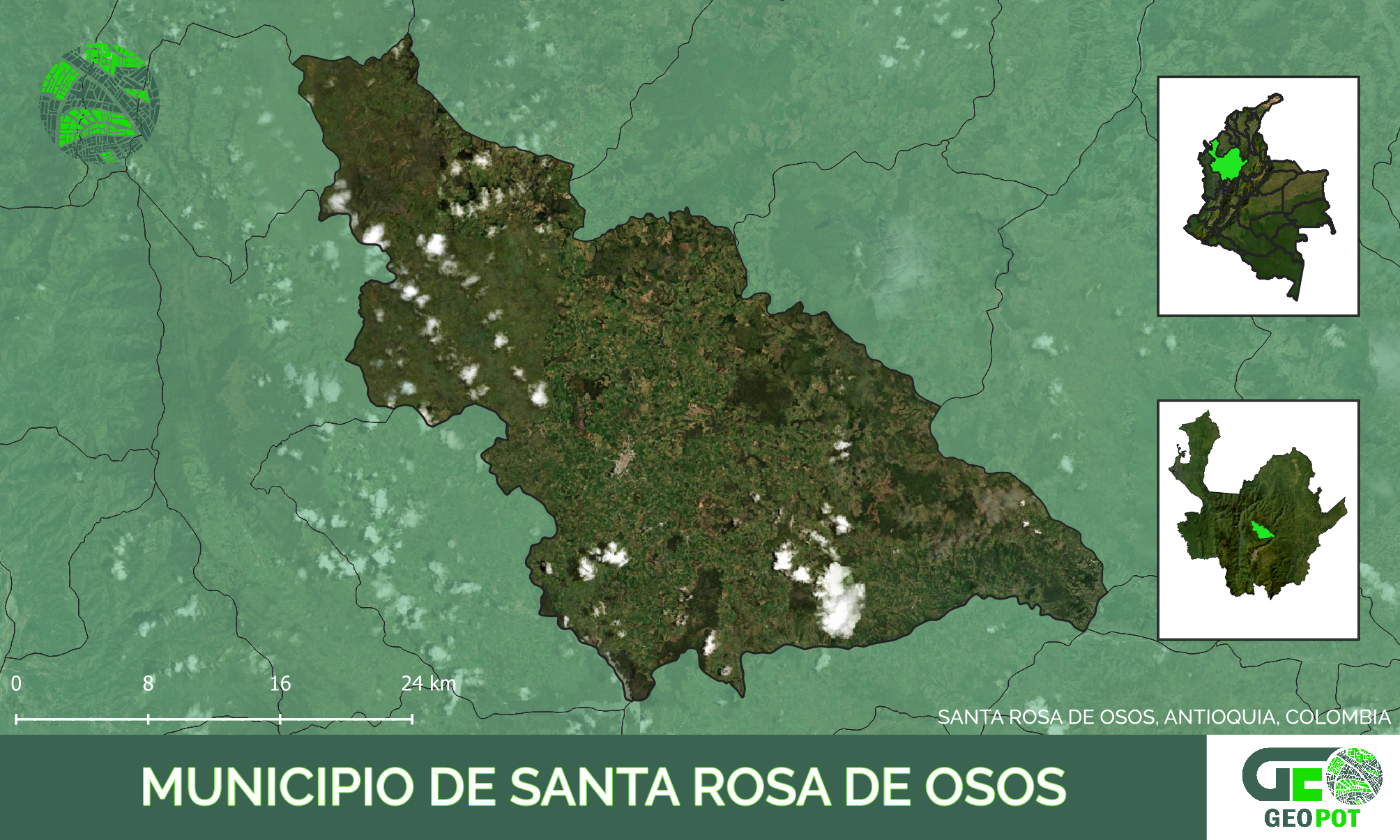 Mapa del municipio de Santa Rosa De Osos, Antioquia