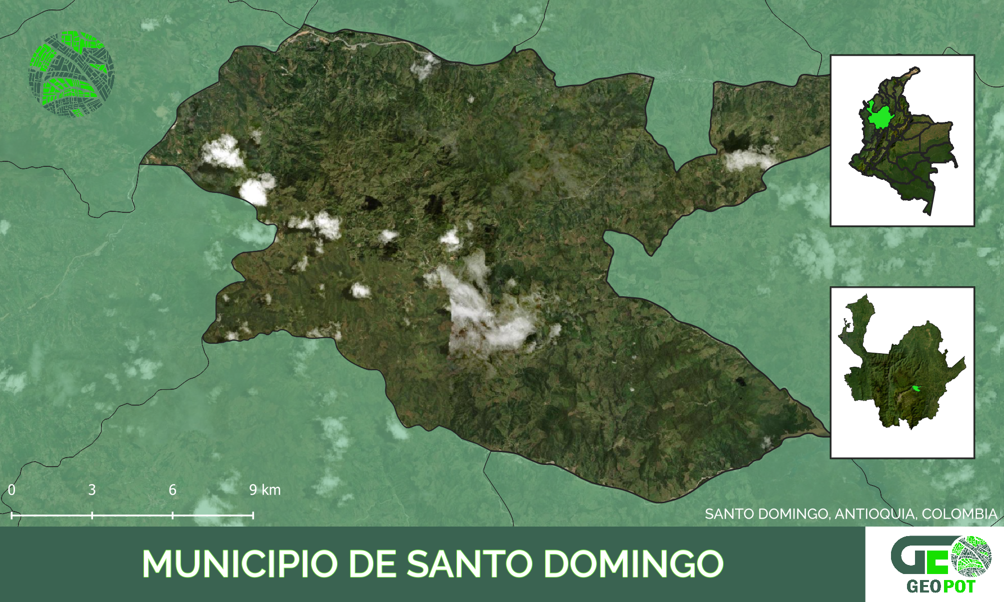 Mapa del municipio de Santo Domingo, Antioquia