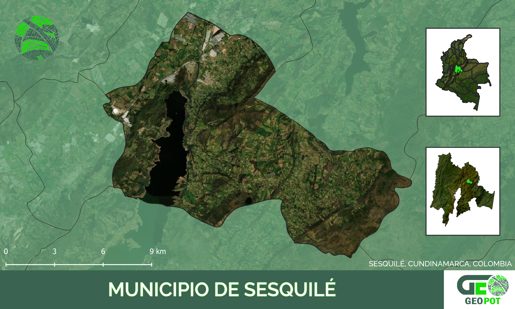 Mapa del municipio de Sesquilé, Cundinamarca