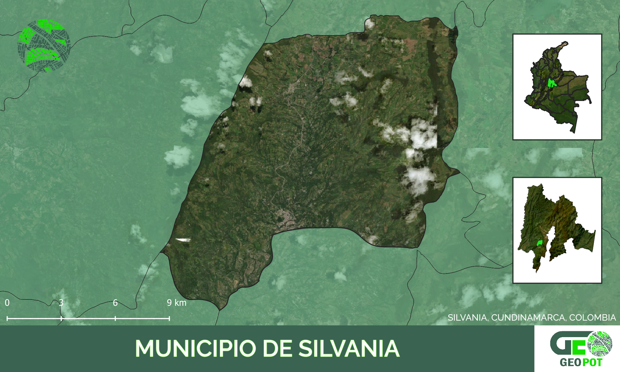 Mapa del municipio de Silvania, Cundinamarca