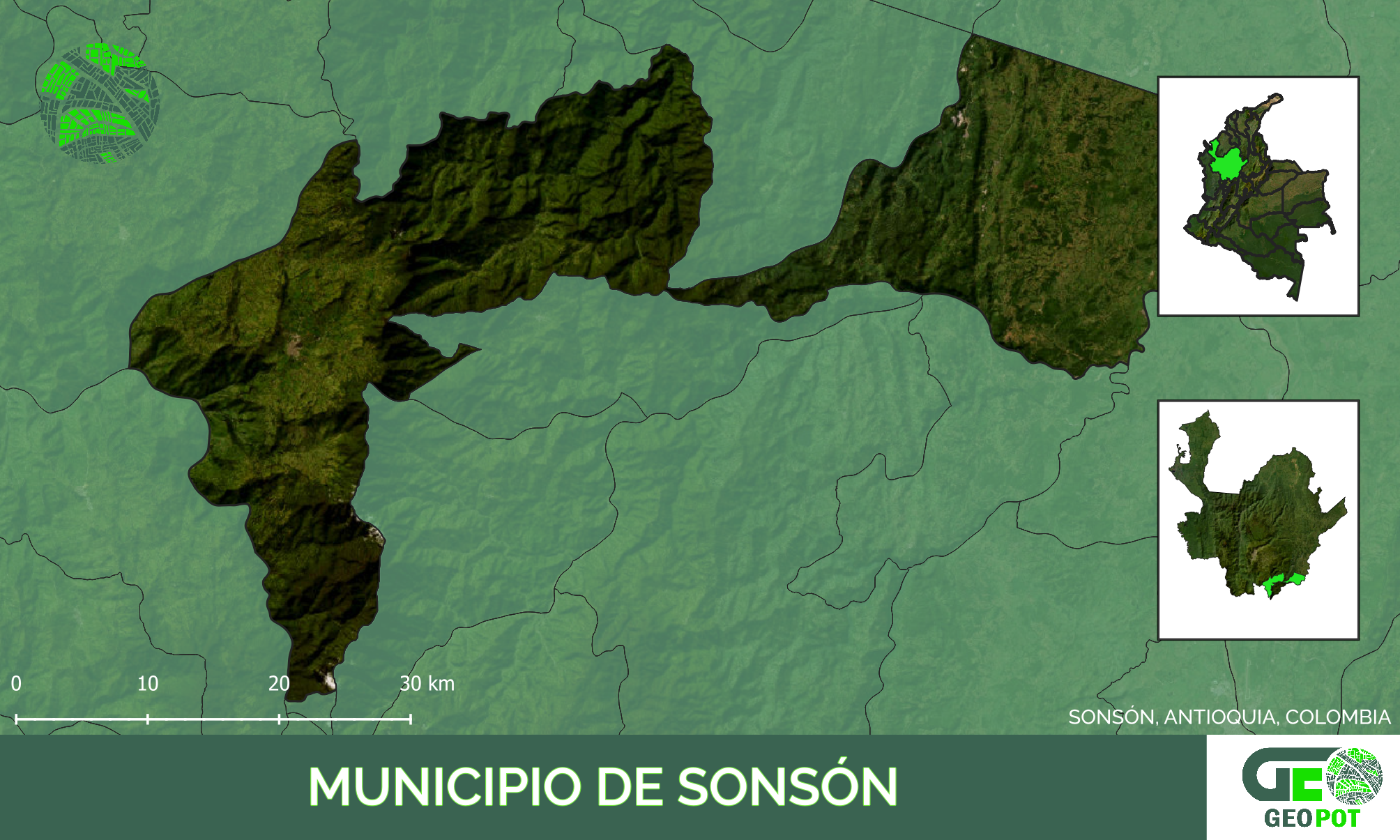 Mapa del municipio de Sonsón, Antioquia