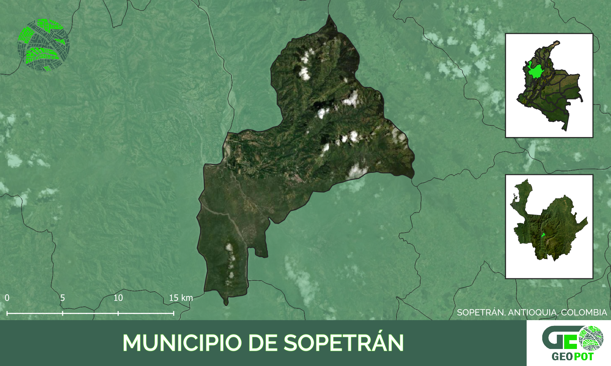 Mapa del municipio de Sopetrán, Antioquia