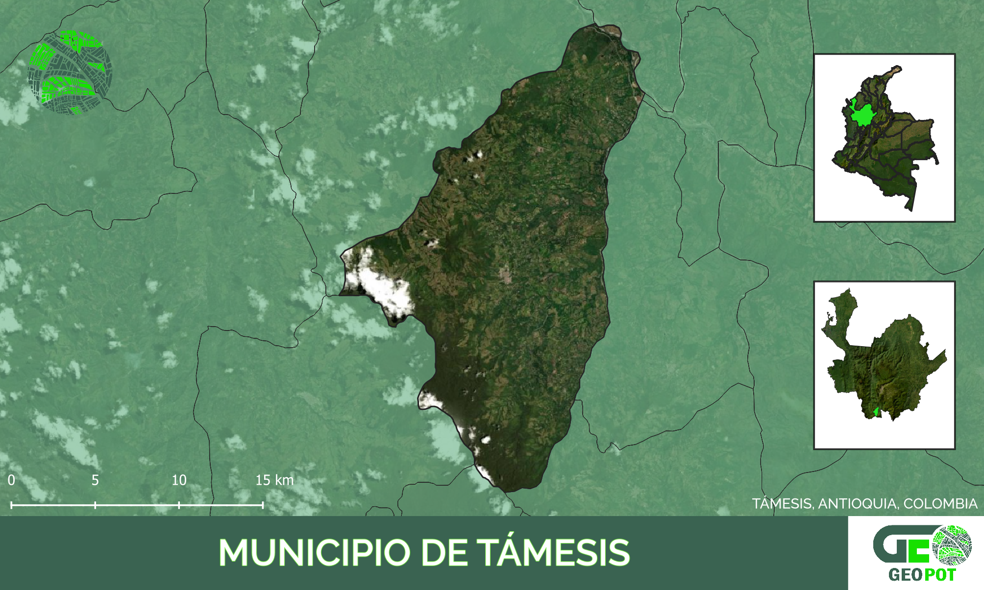Mapa del municipio de Támesis, Antioquia