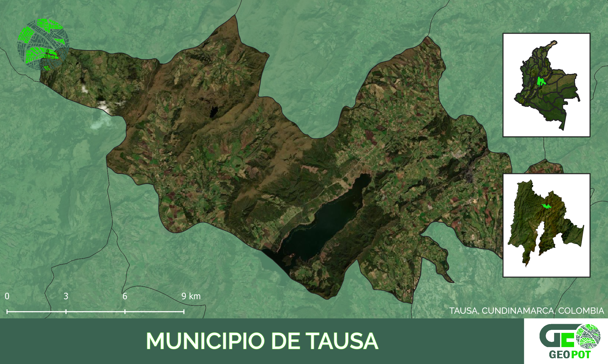 Mapa del municipio de Tausa, Cundinamarca