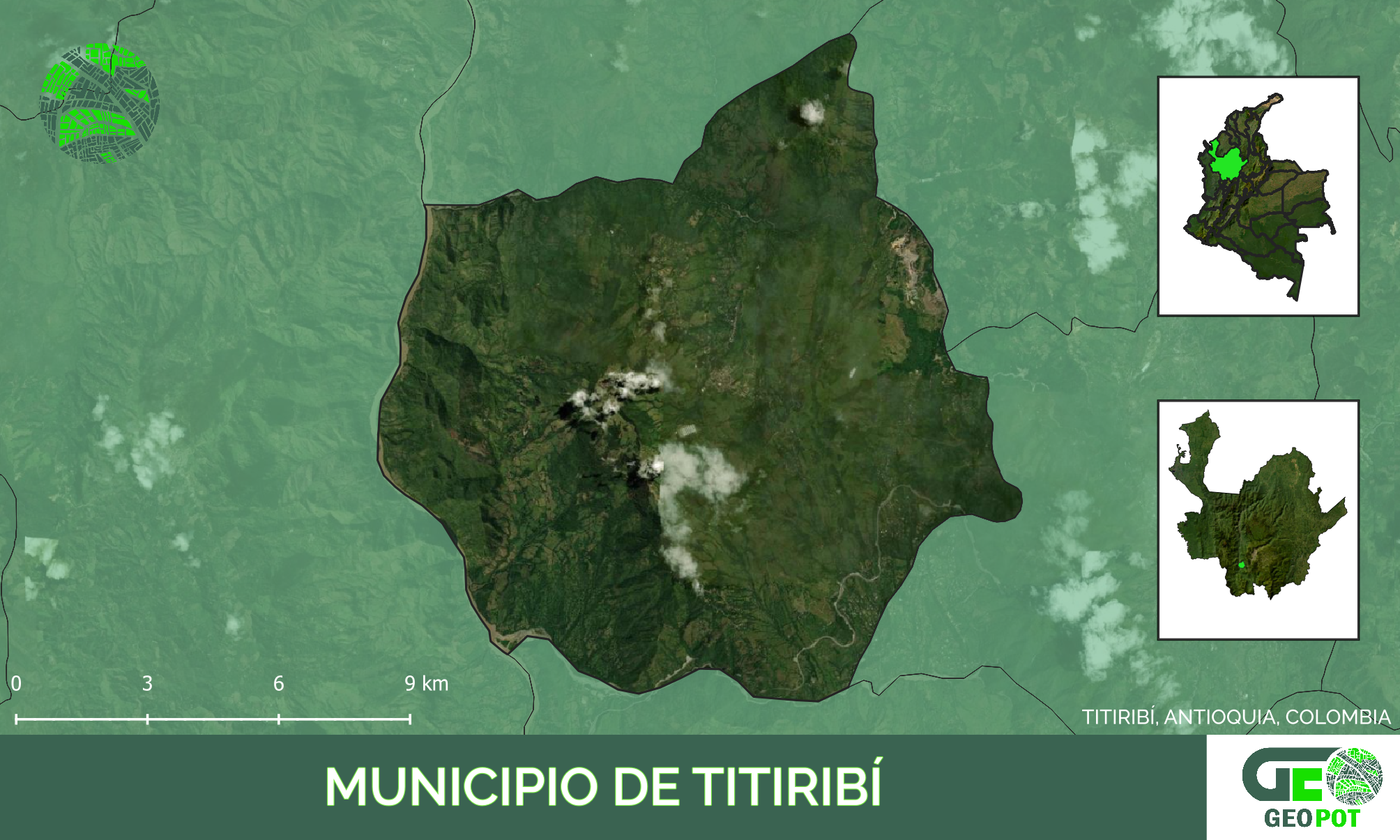 Mapa del municipio de Titiribí, Antioquia