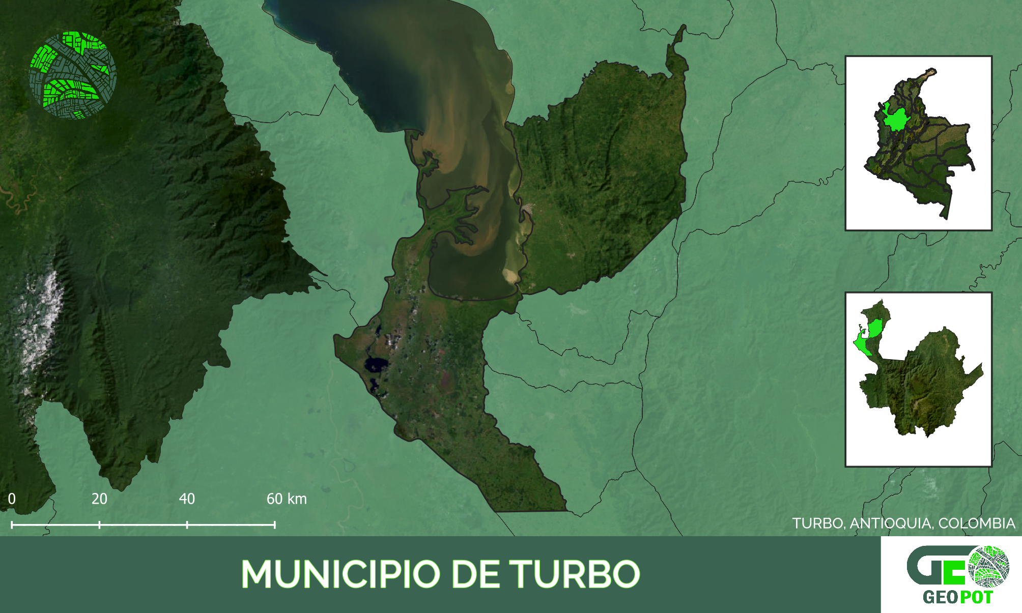 Mapa del municipio de Turbo, Antioquia
