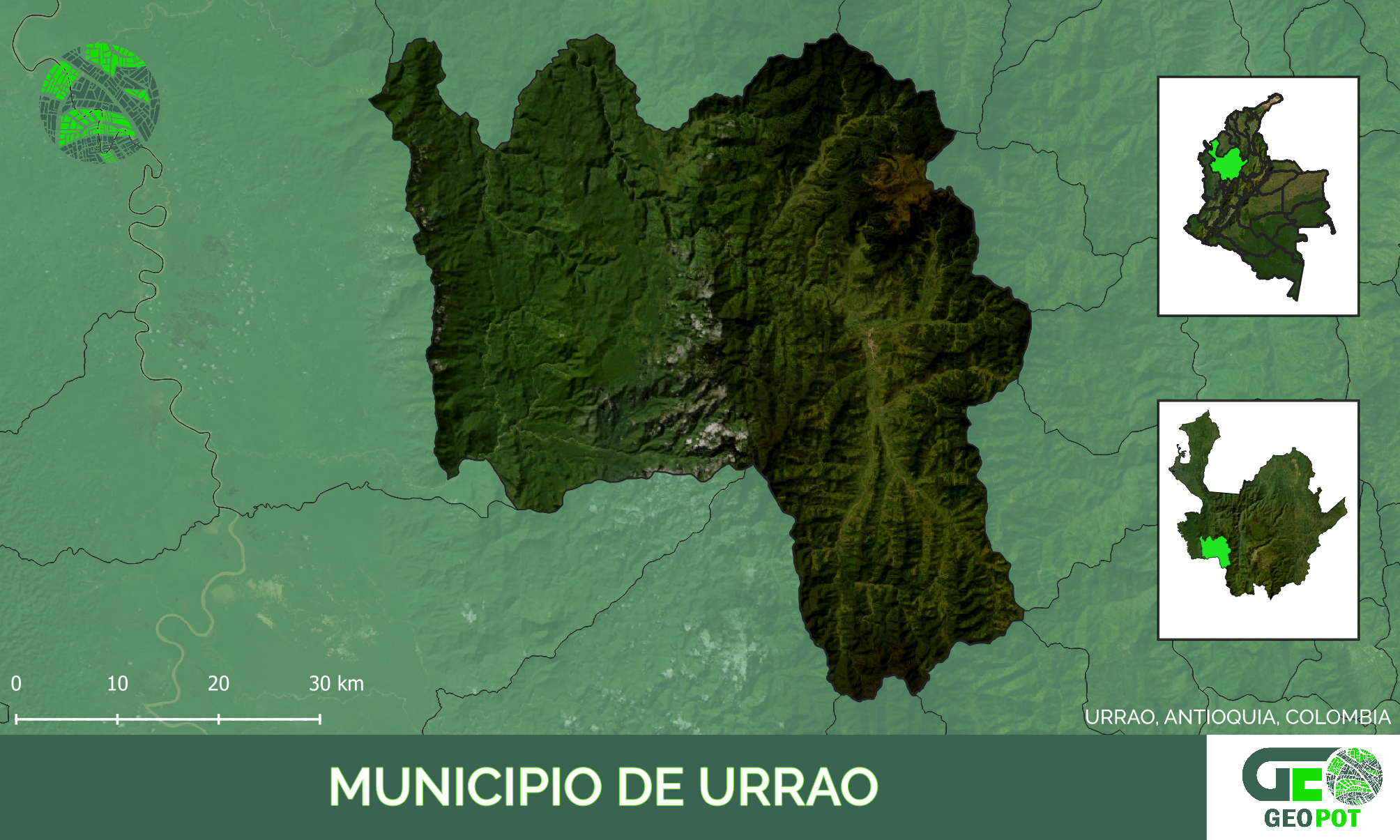 Mapa del municipio de Urrao, Antioquia