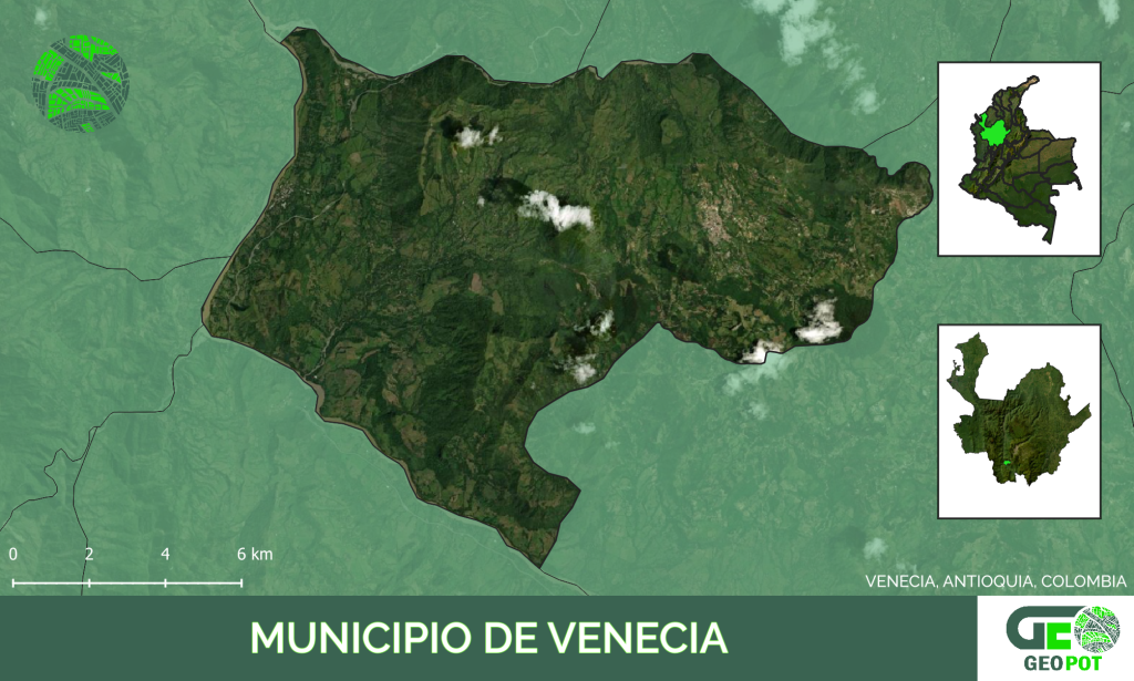 Mapa del municipio de Venecia, Antioquia