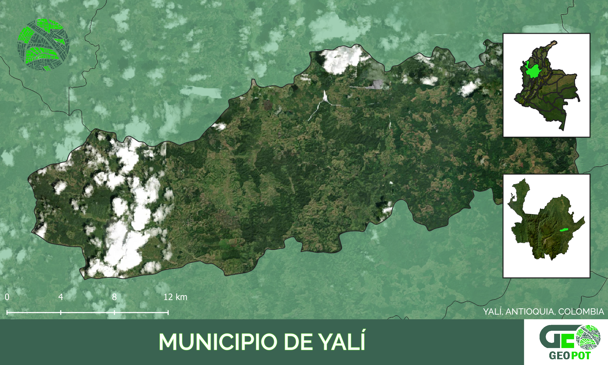 Mapa del municipio de Yalí, Antioquia