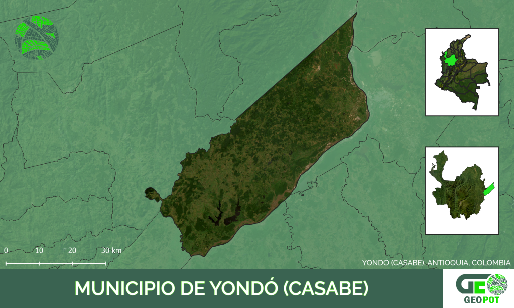 Mapa del municipio de Yondó, Antioquia
