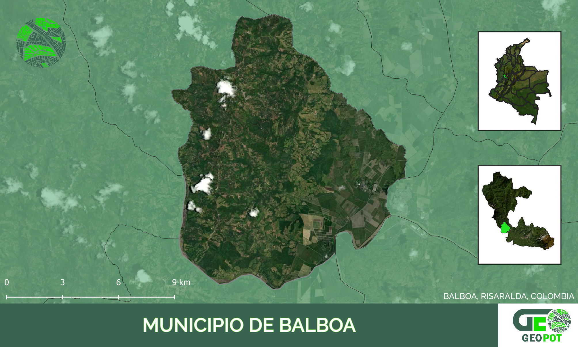Mapa del municipio de Balboa, Risaralda