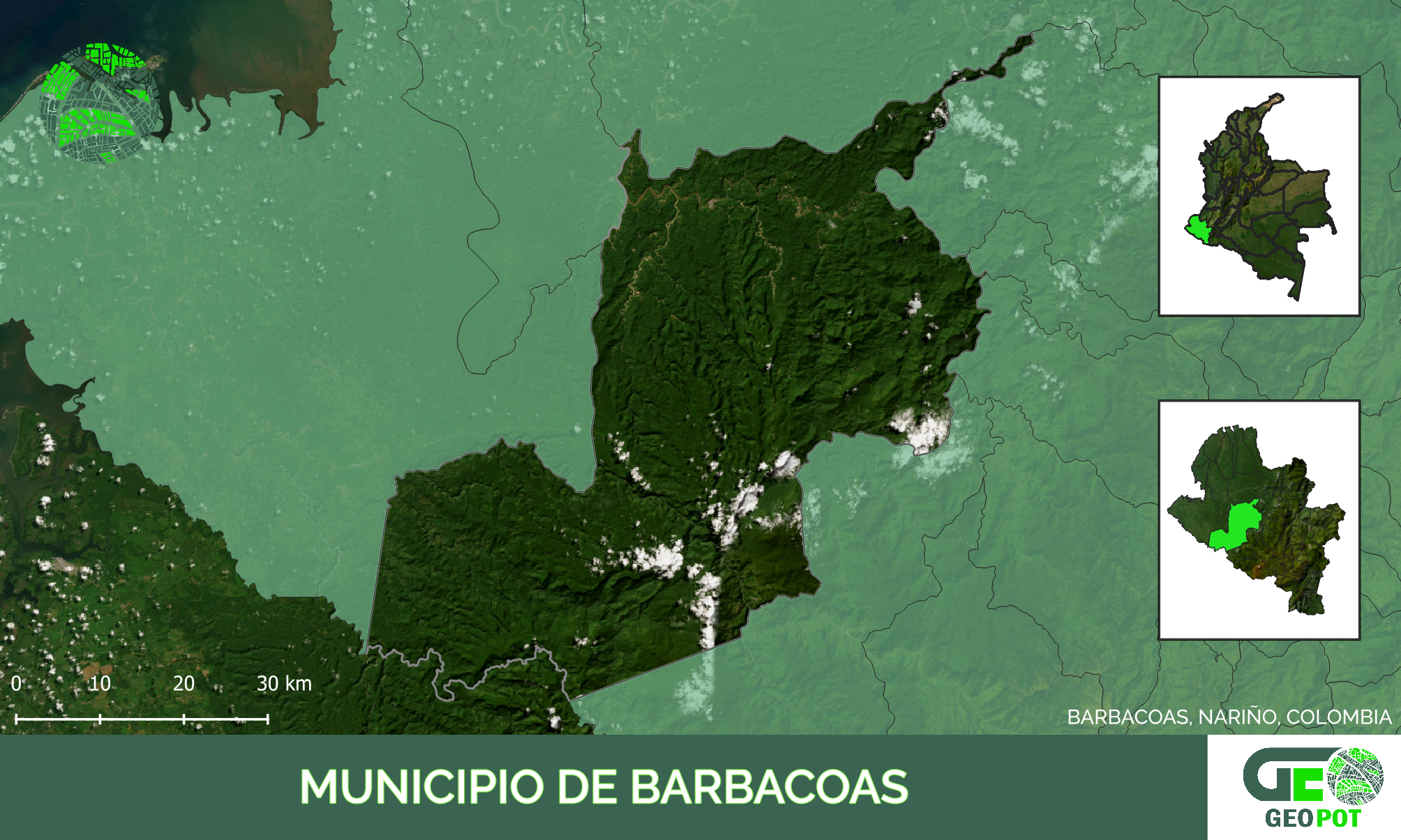 Mapa del municipio de Barbacoas, Nariño