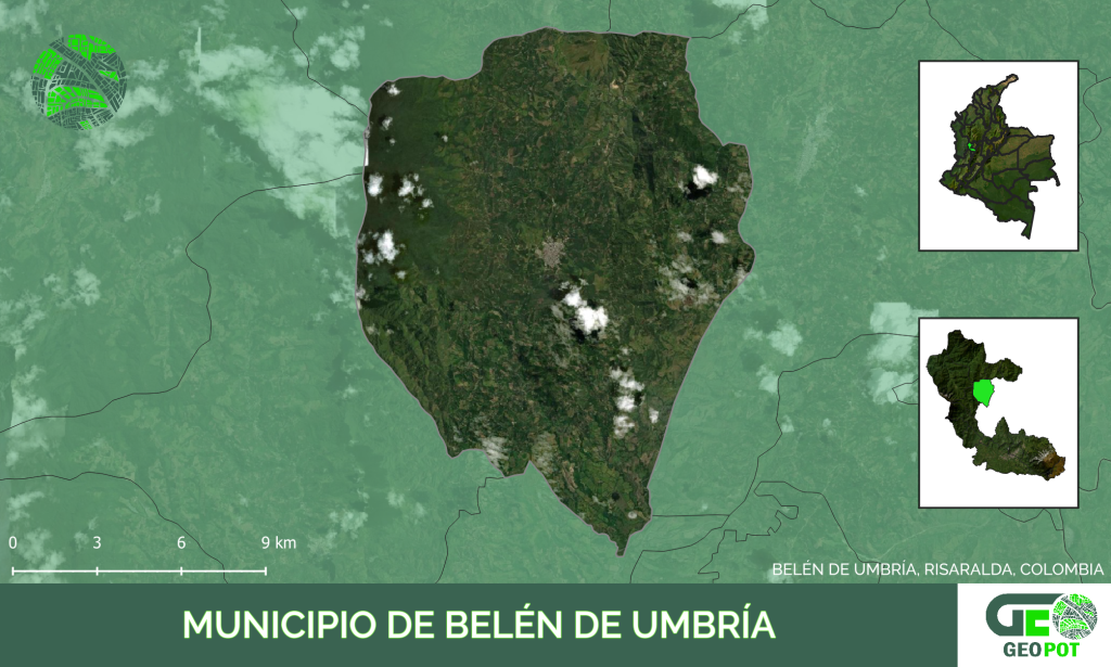 Mapa del municipio de Belén De Umbría, Risaralda
