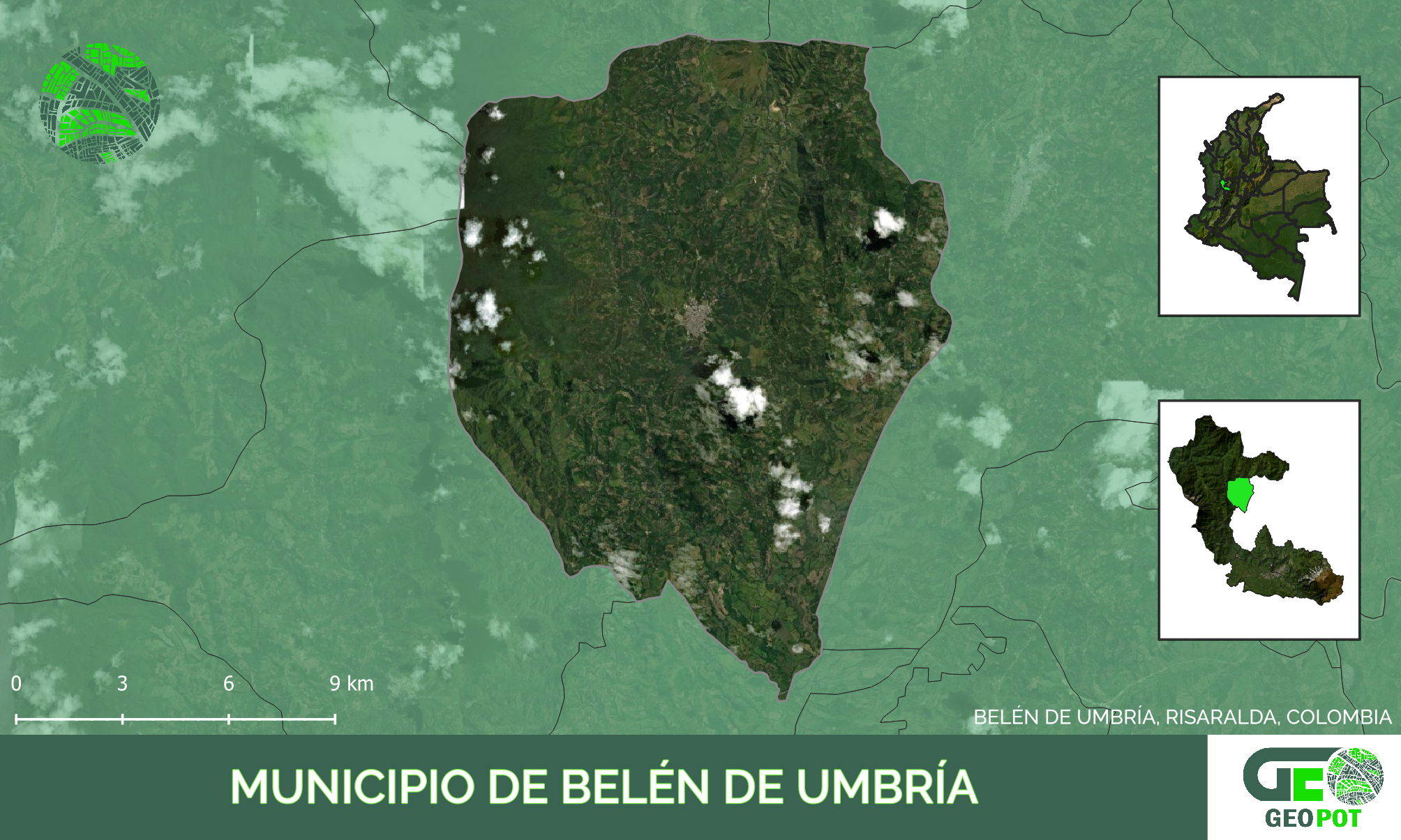 Mapa del municipio de Belén De Umbría, Risaralda
