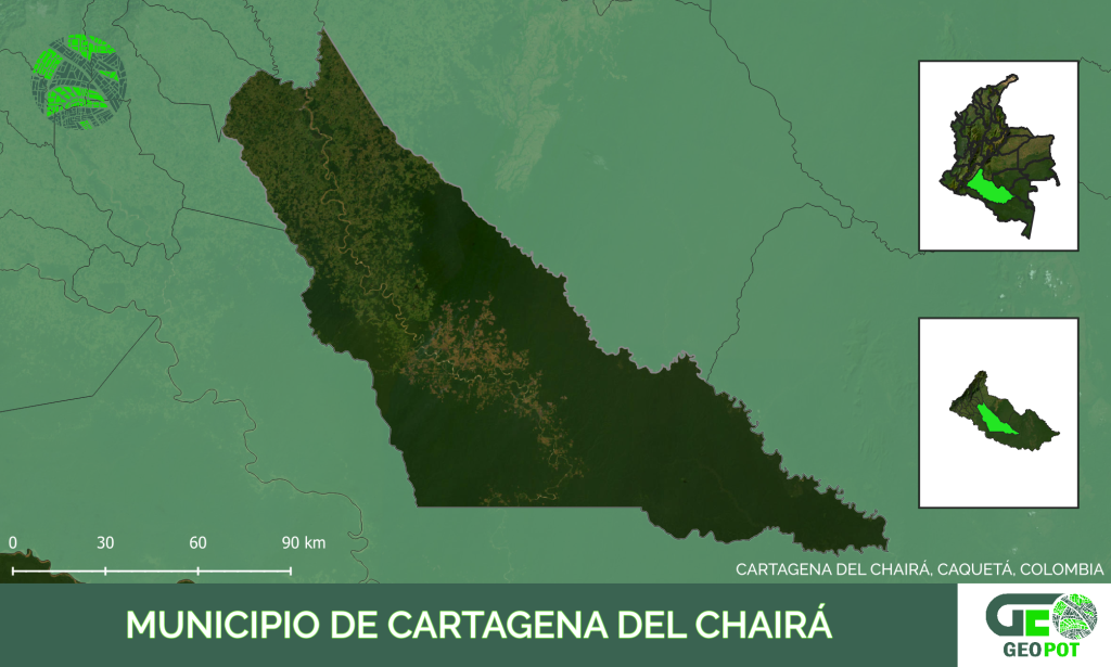 Mapa del municipio de Cartagena Del Chairá, Caquetá