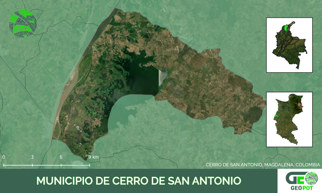 Mapa del municipio de Cerro De San Antonio, Magdalena