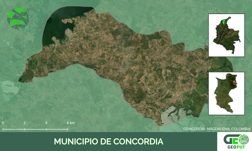Mapa del municipio de Concordia, Magdalena