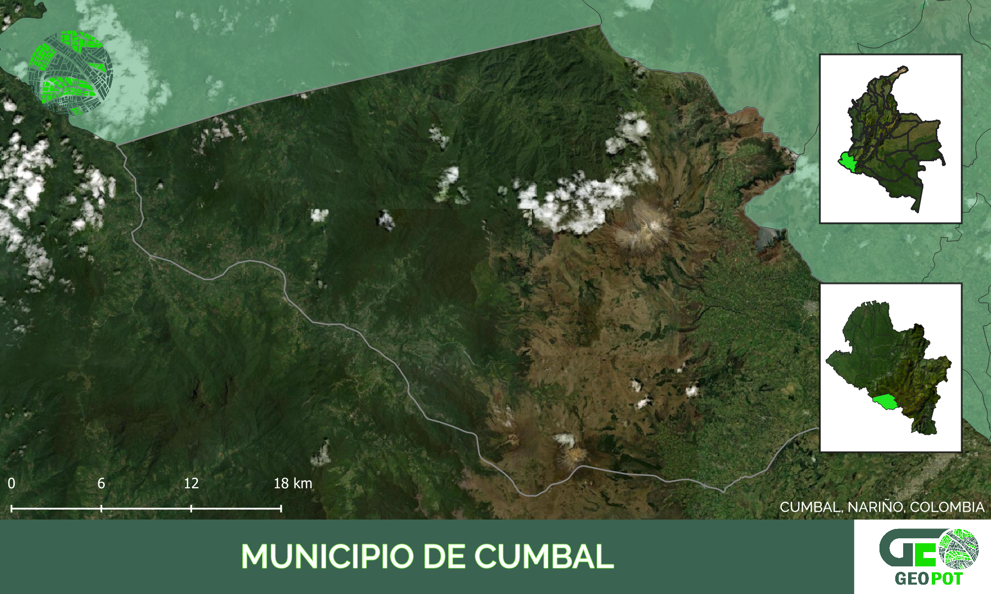 Mapa del municipio de Cumbal, Nariño