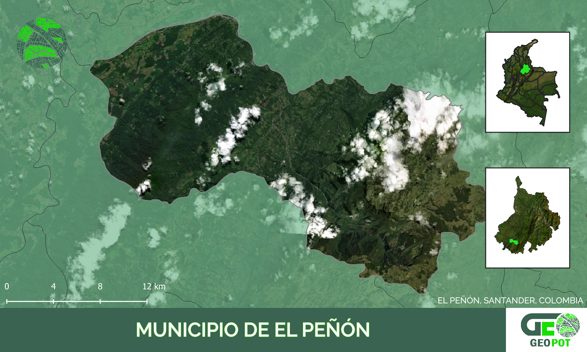 Mapa del municipio de El Peñón, Santander
