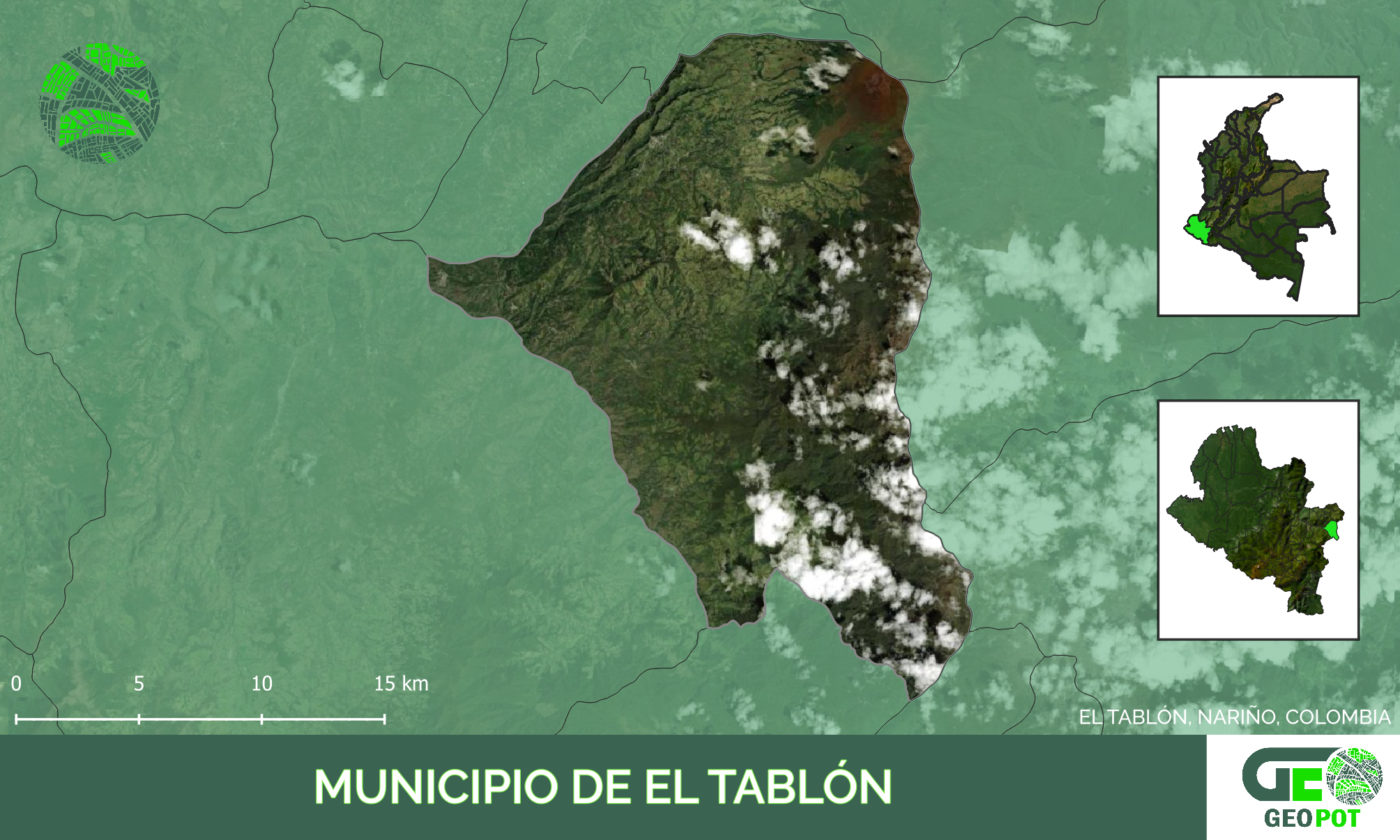 Mapa del municipio de El Tablón, Nariño
