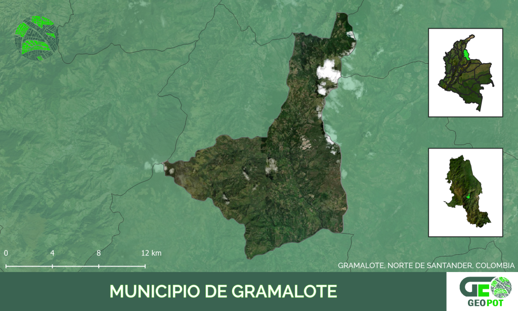 Mapa del municipio de Gramalote, Norte de Santander