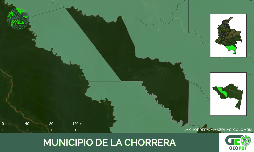 Mapa del municipio de La Chorrera, Amazonas