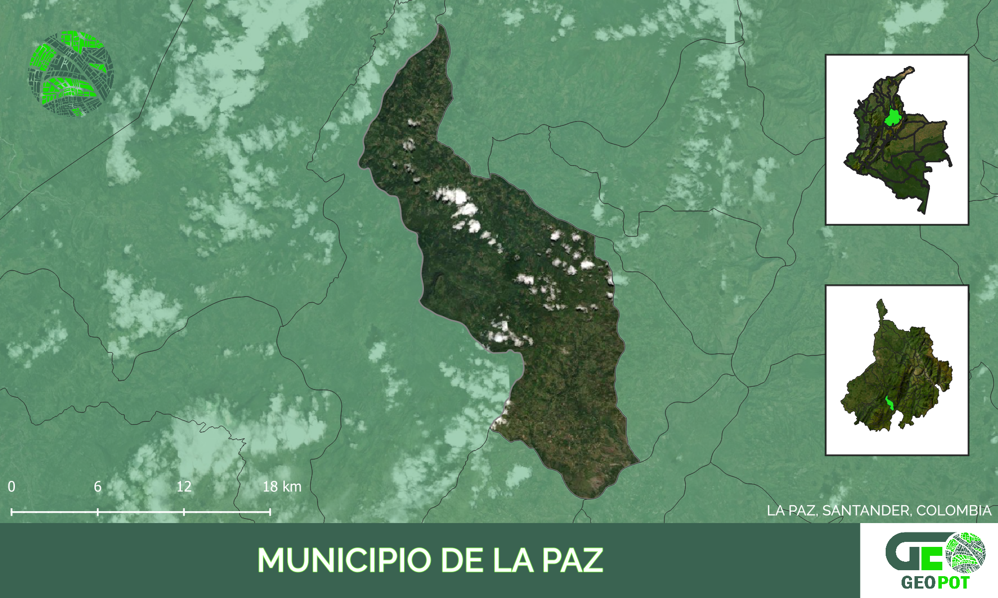 Mapa del municipio de La Paz, Santander
