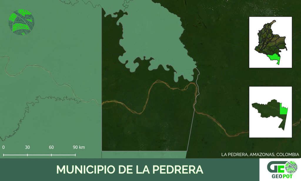 Mapa del municipio de La Pedrera, Amazonas
