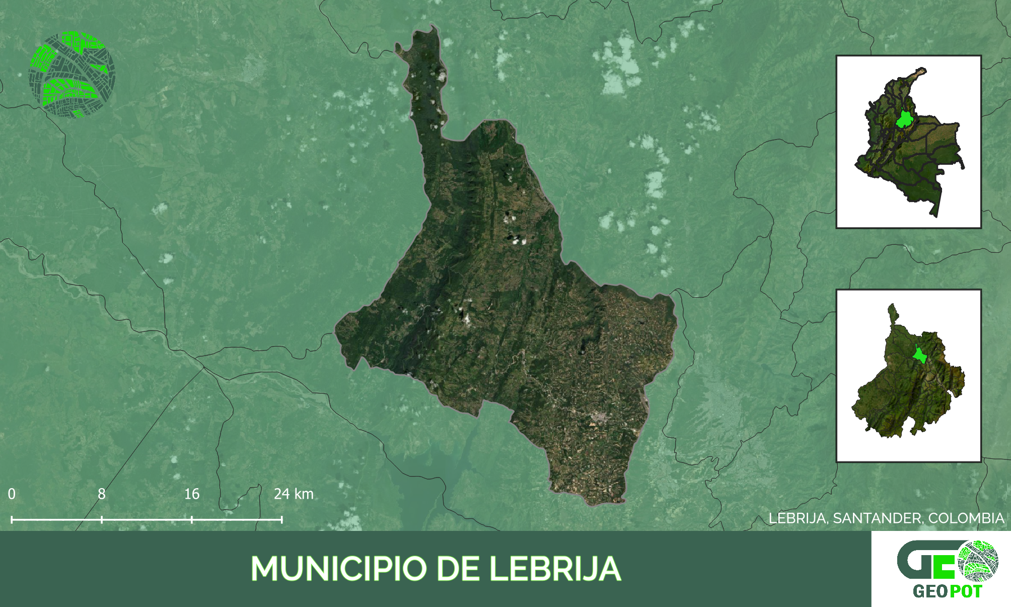 Mapa del municipio de Lebrija, Santander