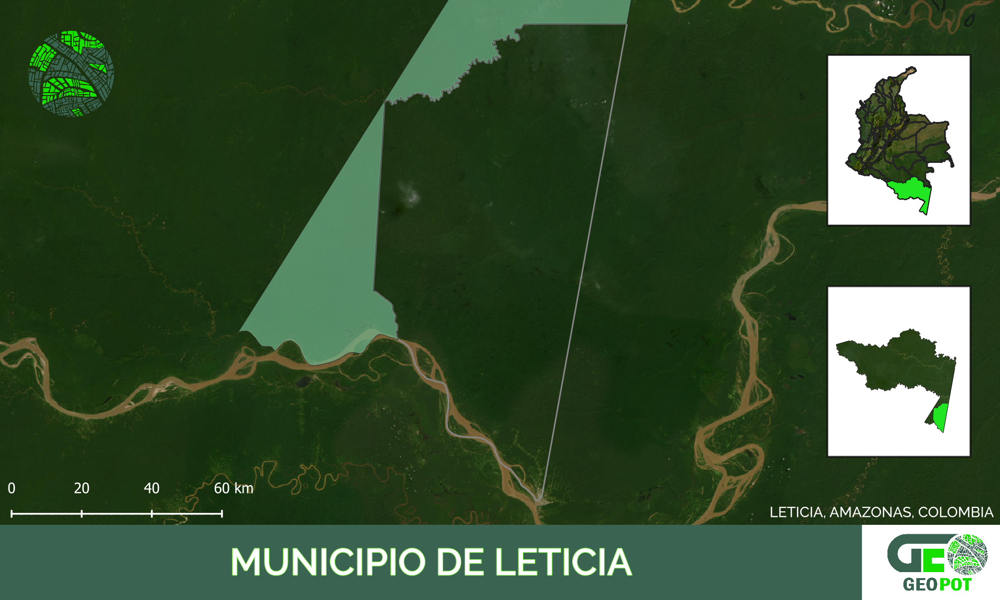 Mapa del municipio de Leticia, Amazonas